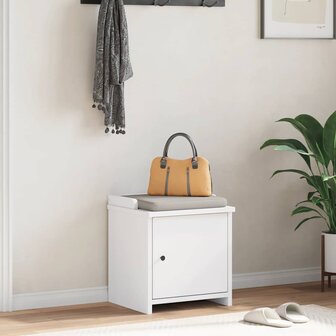 Gangbankje SANDNES wit 45x40x50 cm massief grenenhout 3