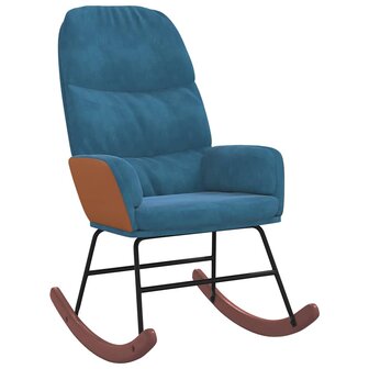 Schommelstoel fluweel blauw 2