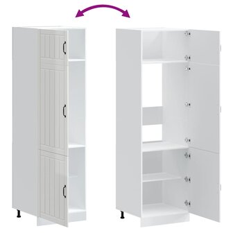 Keukenkast Lucca bewerkt hout hoogglans wit 7