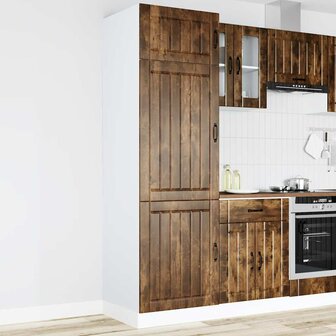 Keukenkast Lucca bewerkt hout gerookt eikenkleurig 2