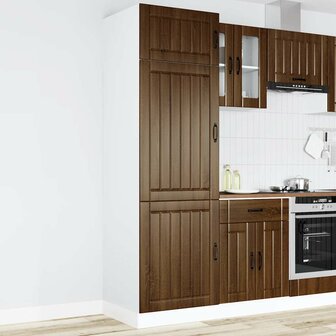 Keukenkast Lucca bewerkt hout bruin eikenkleur 2