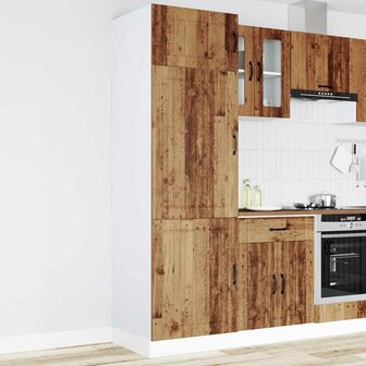 Keukenkast Lucca bewerkt hout oud houtkleurig 2