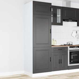 Keukenkast Porto bewerkt hout zwart 1