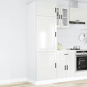 Keukenkast Porto bewerkt hout hoogglans wit 1