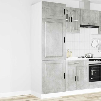 Keukenkast Porto bewerkt hout betongrijs 1