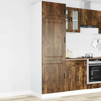 Keukenkast Porto bewerkt hout gerookt eikenkleurig 1