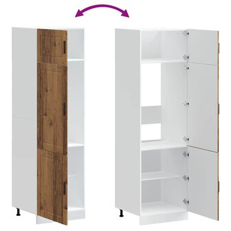 Keukenkast Porto bewerkt hout oud houtkleurig 7