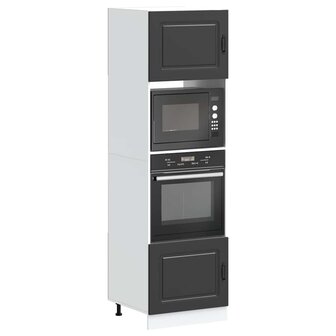 Ovenkasten 2 st Lucca bewerkt hout zwart 1