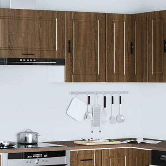 Keukenwandkast Porto bewerkt hout bruin eikenkleur 4