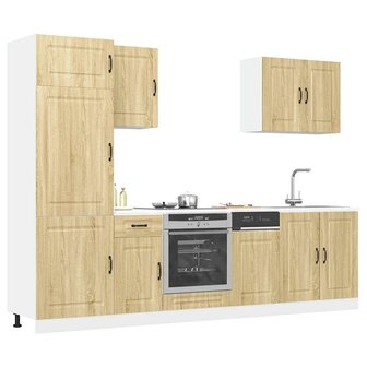 7-delige Keukenkastenset Kalmar bewerkt hout sonoma eikenkleur 1