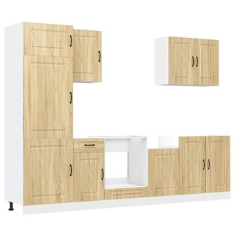 7-delige Keukenkastenset Kalmar bewerkt hout sonoma eikenkleur 2