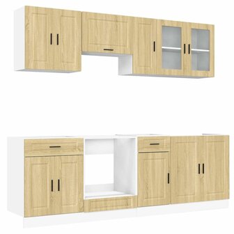 8-delige Keukenkastenset Kalmar bewerkt hout sonoma eikenkleur 2