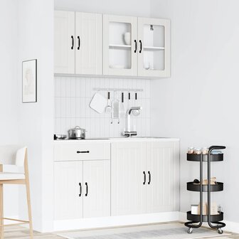 4-delige Keukenkastenset Kalmar bewerkt hout wit 3