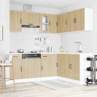 11-delige Keukenkastenset Kalmar bewerkt hout sonoma eikenkleur 3