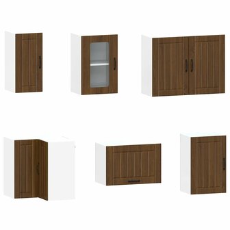 11-delige Keukenkastenset Kalmar bewerkt hout bruin eikenkleur 5