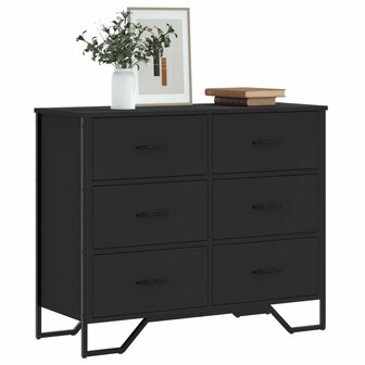 Ladekast 91x35,5x74,5 cm bewerkt hout zwart 1