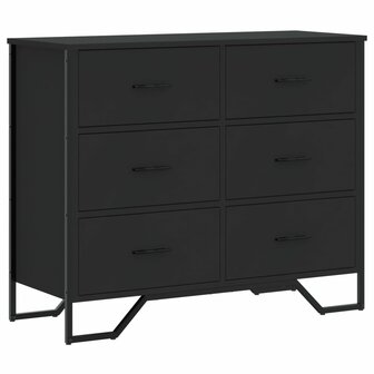 Ladekast 91x35,5x74,5 cm bewerkt hout zwart 2