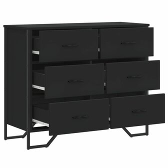 Ladekast 91x35,5x74,5 cm bewerkt hout zwart 7