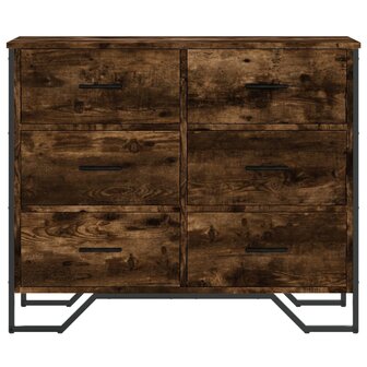 Ladekast 91x35,5x74,5 cm bewerkt hout gerookt eikenkleurig 4