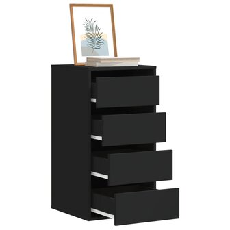 Ladekast 40x41x76 cm bewerkt hout zwart 1