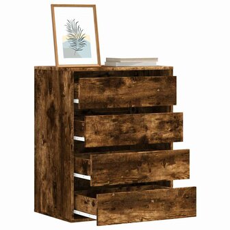 Ladekast 60x41x76 cm bewerkt hout gerookt eikenkleurig 1
