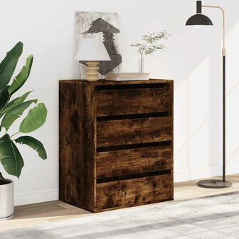 Ladekast 60x41x76 cm bewerkt hout gerookt eikenkleurig 3