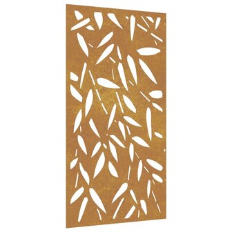 Wanddecoratie tuin bamboebladontwerp 105x55 cm cortenstaal 2