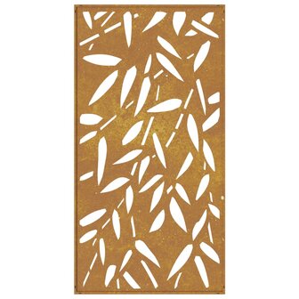 Wanddecoratie tuin bamboebladontwerp 105x55 cm cortenstaal 5