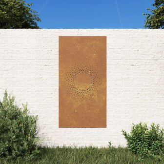 Wanddecoratie tuin zonontwerp 105x55 cm cortenstaal 1