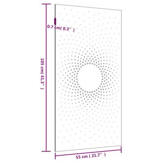 Wanddecoratie tuin zonontwerp 105x55 cm cortenstaal 8