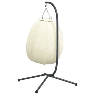 Hangstoel met standaard stof en staal beige 6