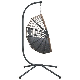 Hangstoel met standaard rattan en staal lichtgrijs 5