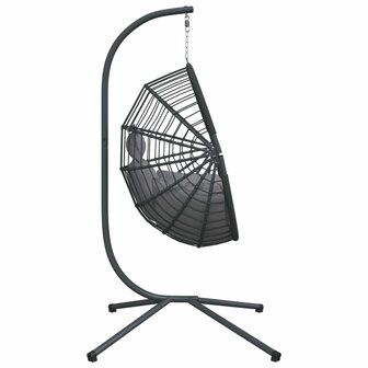 Hangstoel met standaard rattan en staal grijs 5
