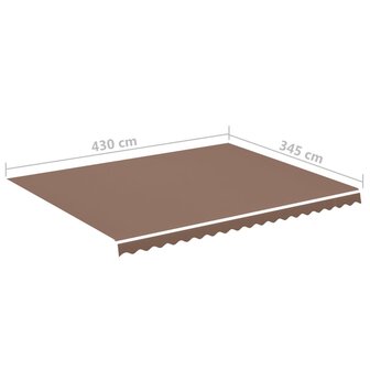 Vervangingsdoek voor luifel 4,5x3,5 m bruin 6