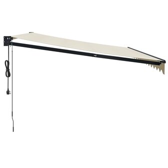 Luifel automatisch uitschuifbaar 4,5x3 m cr&egrave;mekleurig 4