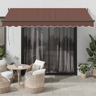 Luifel automatisch uittrekbaar 350x250 cm bruin 1