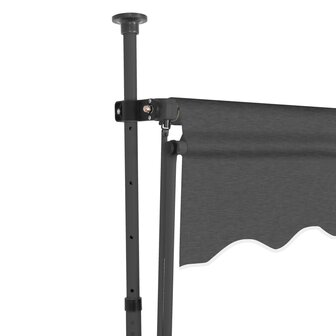 Luifel handmatig uitschuifbaar met LED 350 cm antracietkleurig 4