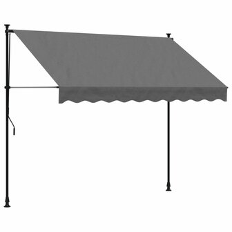 Luifel uittrekbaar 250x150 cm stof en staal antracietkleurig 2