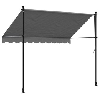 Luifel uittrekbaar 250x150 cm stof en staal antracietkleurig 5