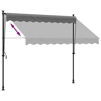 Luifel uittrekbaar 250x150 cm stof en staal antracietkleurig 6