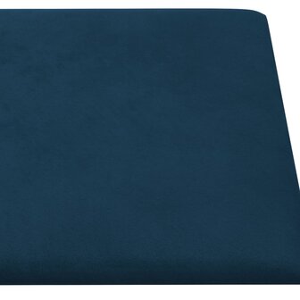 Wandpanelen 12 st 2,16 m&sup2; 60x30 cm fluweel blauw 7
