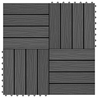 Terrastegels diep reli&euml;f 30x30 cm 1 m&sup2; HKC zwart 11 st 1