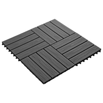 Terrastegels diep reli&euml;f 30x30 cm 1 m&sup2; HKC zwart 11 st 2