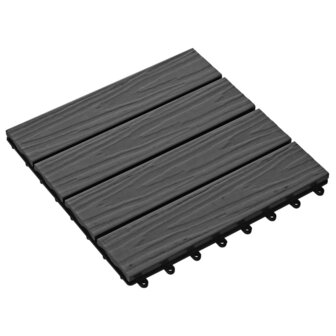 Terrastegels diep reli&euml;f 30x30 cm 1 m&sup2; HKC zwart 11 st 3