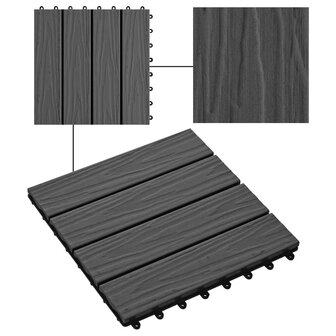 Terrastegels diep reli&euml;f 30x30 cm 1 m&sup2; HKC zwart 11 st 4