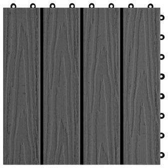 Terrastegels diep reli&euml;f 30x30 cm 1 m&sup2; HKC zwart 11 st 5