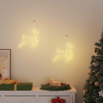 Kerstverlichting rendier silhouet 2 st 35 LED&amp;apos;s warm wit 2
