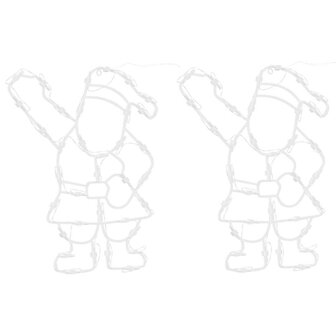 Kerstverlichting silhouet van de kerstman2 st 35 LEDs warm wit 2