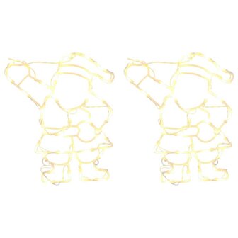 Kerstverlichting silhouet van de kerstman2 st 35 LEDs warm wit 5