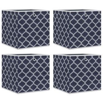 Opbergboxen 4 st inklapbaar 32x32x32 cm ongeweven stof blauw 2